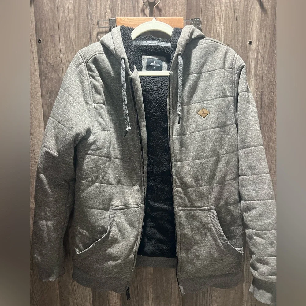 Rip Curl Gray Sherpa Hooded Jacket men’s small